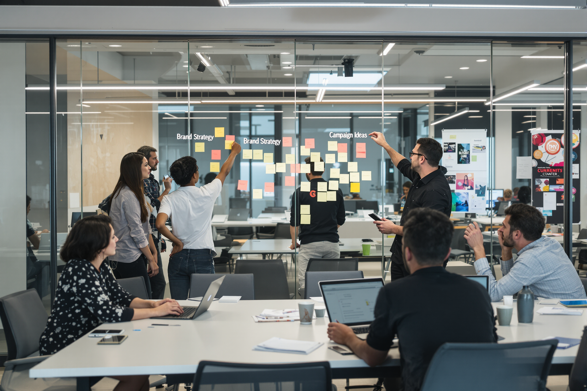 Marketing agency team planning campaign work